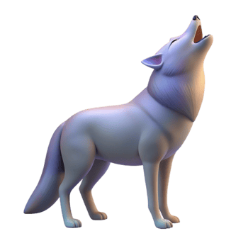 stunning classic A solitary wolf howling at the northern lights, ethereal lighting, dreamlike style professional png