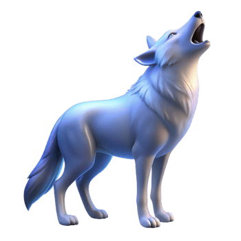extraordinary modern A solitary wolf howling at the northern lights, ethereal lighting, dreamlike style authentic png