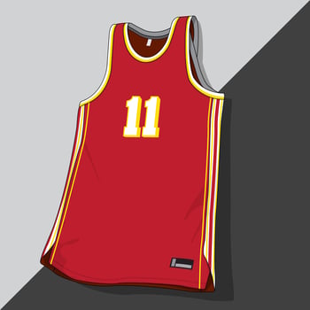 Red color design basketball template for team sports vector