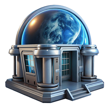 beautiful contemporary A space station, sleek metallic design, docking bays, earth visible through a large window, dramatic lighting, science fiction style, exclusive png