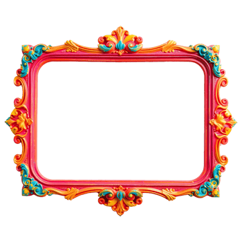 colorful frame with ornate transparent background png