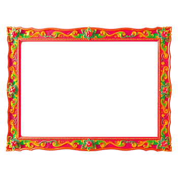 Colorful frame with a floral design png