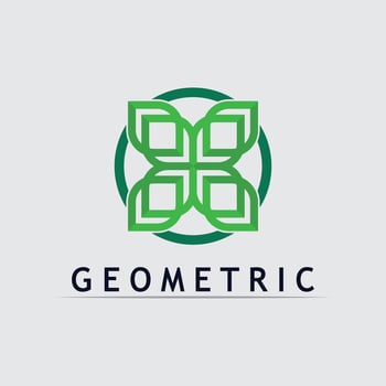 Geometric logo stock icon illustration and business logo design eco vector