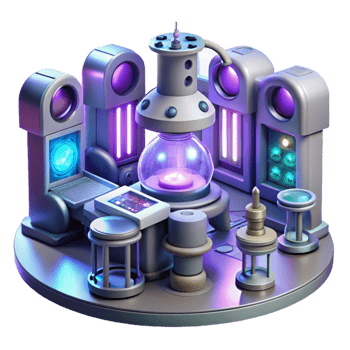 beautiful traditional A futuristic laboratory, filled with glowing screens and complex machinery, where scientists study a strange, alien organism. Detailed scientific equipment.... png