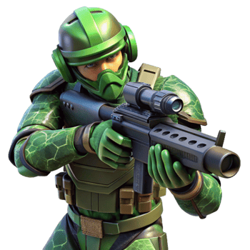 extraordinary contemporary A futuristic soldier, wearing a camouflage suit that blends with the surrounding environment, aims a high-tech rifle. Realistic camouflage patterns.... png