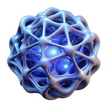 vibrant rustic A complex, organic structure of interwoven, bioluminescent fibers, illuminated by a network of pulsing veins of light, in a bio-art style high quality png
