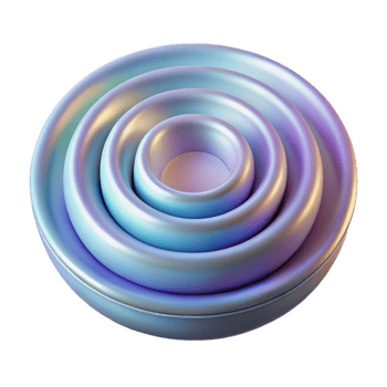 beautiful vintage A series of concentric circles radiating outwards, composed of textured, iridescent brushstrokes, lit by a soft, ambient light, in a minimalist style professional png