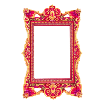 a pink and red frame with ornate design png