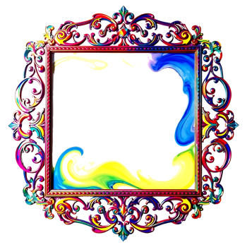 a colorful frame with a swirl pattern transparent background png