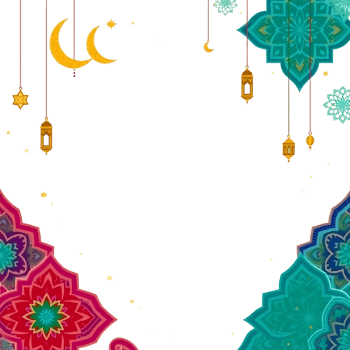 ramadan kareem background with colorful ornaments transparent background png