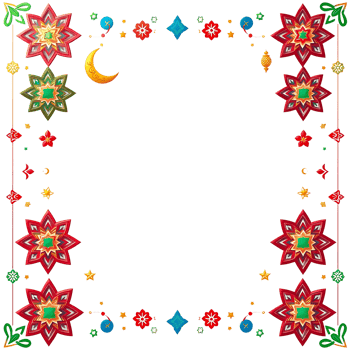 Colorful frame with a star and moon transparent background png