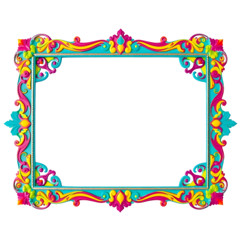 Frame with ornate design on transparent background png