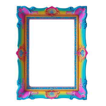 a colorful frame with a pink and blue border transparent background png