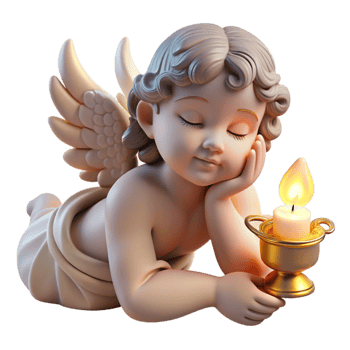 vibrant contemporary A delicate, winged Psyche gazing at a sleeping Eros, lit by the soft glow of a single oil lamp. Romantic, Renaissance style detailed png