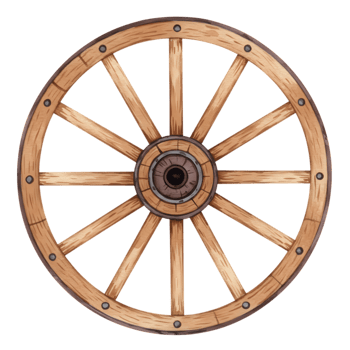 Vintage Wooden Wagon Wheel Spoke Design Rustic Brown Old Farm Retro Image Spokes Travel Antique png