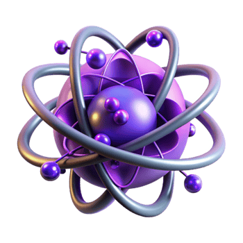 stunning contemporary A quantum computer, with glowing, entangled particles orbiting its core, illuminated by ethereal, purple light. Abstract style, fractal design exclusive png
