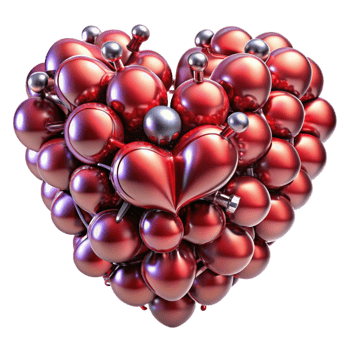 wonderful rustic A swarm of nanobots forming the shape of a human heart, dynamic lighting, metallic textures, biopunk style 4K png
