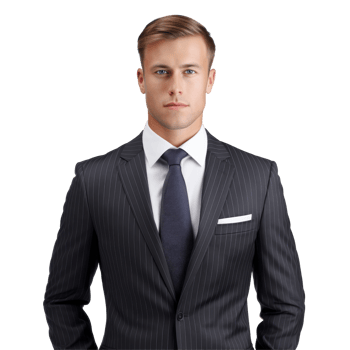 A happy young officer man wearing a suit and tie. isolated on transparent background png