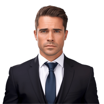 Man wearing a suit and tie. isolated on transparent background png
