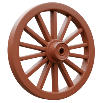 Classic Brown Wooden Wagon Wheel Spoke Design Rustic Old 3d farm rural model retro spokes object png