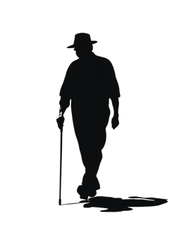 Solitary figure, walking stick, twilight, aging png