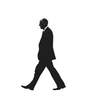 Mysterious figure striding forward. png