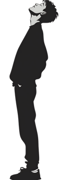 Silhouette of a person looking up png