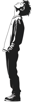A silhouette of a man standing on his hands png