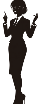 Silhouette of a woman in a business suit. png