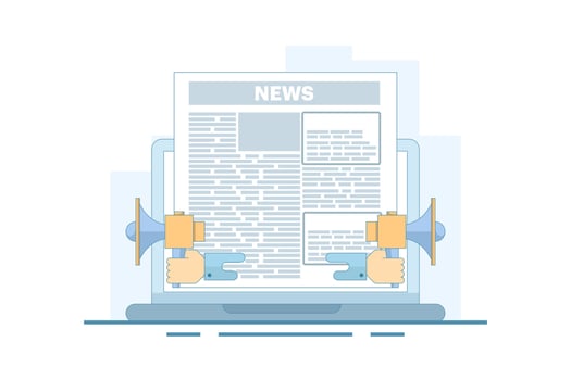 Latest News Concept, Online News. Information about events, activities, announcements. Email news, subscriptions, promotions. Information about events activities or information and announcements. Web vector