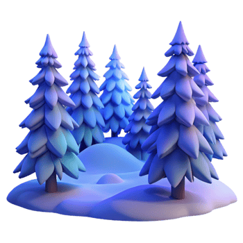 extraordinary modern stunning rustic A snow-covered pine forest at twilight, cool blue tones, soft light, impressionistic style detailed high quality png