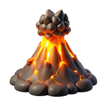 elegant classic extraordinary classic A volcanic eruption spewing molten lava and ash into the night sky, illuminated by the fiery glow of the eruption, in a dramatic, apocalyptic style detailed... png