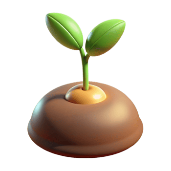 vibrant classic serene creative A tiny sprout emerging from the earth, illuminated by a soft, warm light, in a hopeful, minimalist style detailed original png