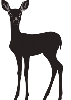 Silhouette of a young deer png