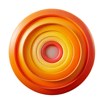 stunning traditional dramatic abstract A series of concentric circles, radiating outwards in shades of orange and red, illuminated by a warm, fiery glow, Op Art style original premium png