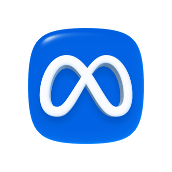 Meta blue logo on transparent background png