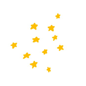 Bright Yellow Hand-Drawn Star Collection png