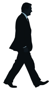 Mysterious businessman walking in the dark. png