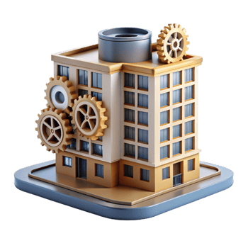 extraordinary vintage beautiful classic Microscale apartment building made of watch parts, intricate gears and springs, macro photography style, studio lighting, 4K exclusive png