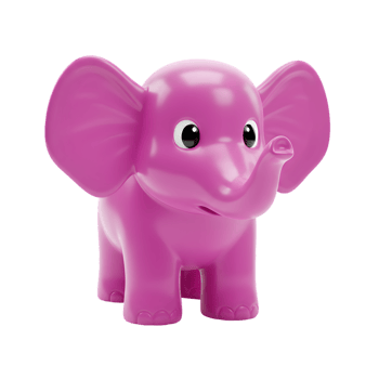 Adorable Pink Baby Elephant Cartoon 3D Render Illustration Fun Cute Cute Image Sweet Model Animal png