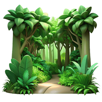 magnificent classic stunning vintage A lush jungle scene, dappled sunlight filtering through the canopy, vibrant greens and deep shadows, Art Nouveau style genuine professional png