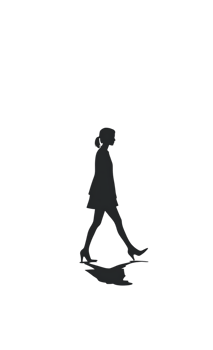 Mysterious woman walking in the dark. png