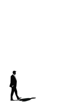 A man walking in the dark with his shadow png