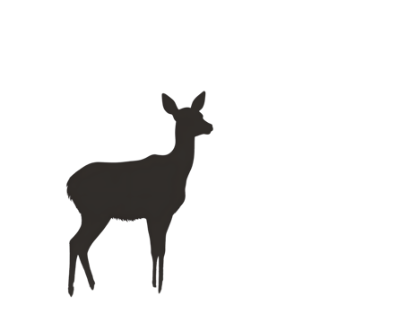 Silhouette of a deer at night. png