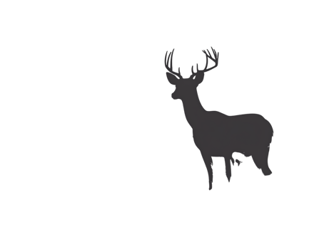 Elegant deer silhouette against a dark background. png