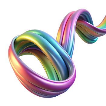 impressive rustic dramatic minimalist A cascade of shimmering, iridescent ribbons, flowing and twisting in a weightless environment, lit by a soft, rainbow gradient premium high quality png
