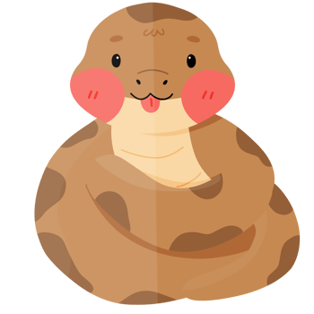 Cheerful snake has curled up into a ball. Cute snake. png