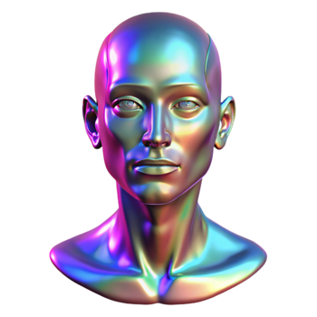 magnificent contemporary extraordinary rustic A holographic projection of a human face glitching and distorting, depicted in a surreal, digital art style, with flickering, neon lighting 4K 4K png