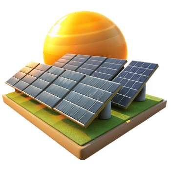 vibrant vintage magnificent artistic A field of solar panels stretching towards the horizon, depicted in a photorealistic, landscape style, with warm, golden hour lighting genuine high resolution png