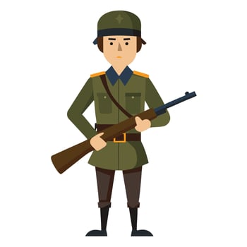 Cartoon Soldier Holding a Shot gunk vector
